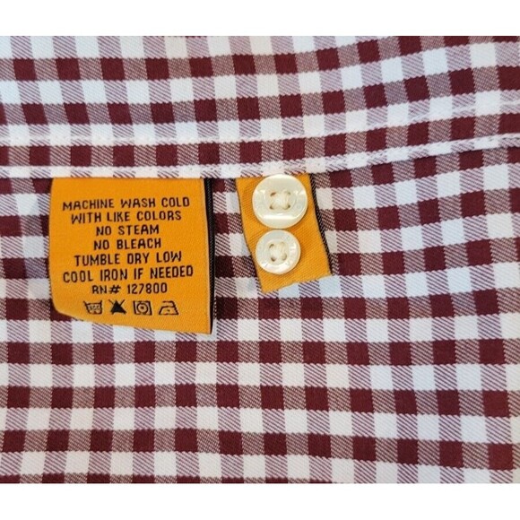 Tailor Vintage Shirt Mens XL maroon white Plaid Button Down Long Sleeve Cotton - Picture 5 of 6